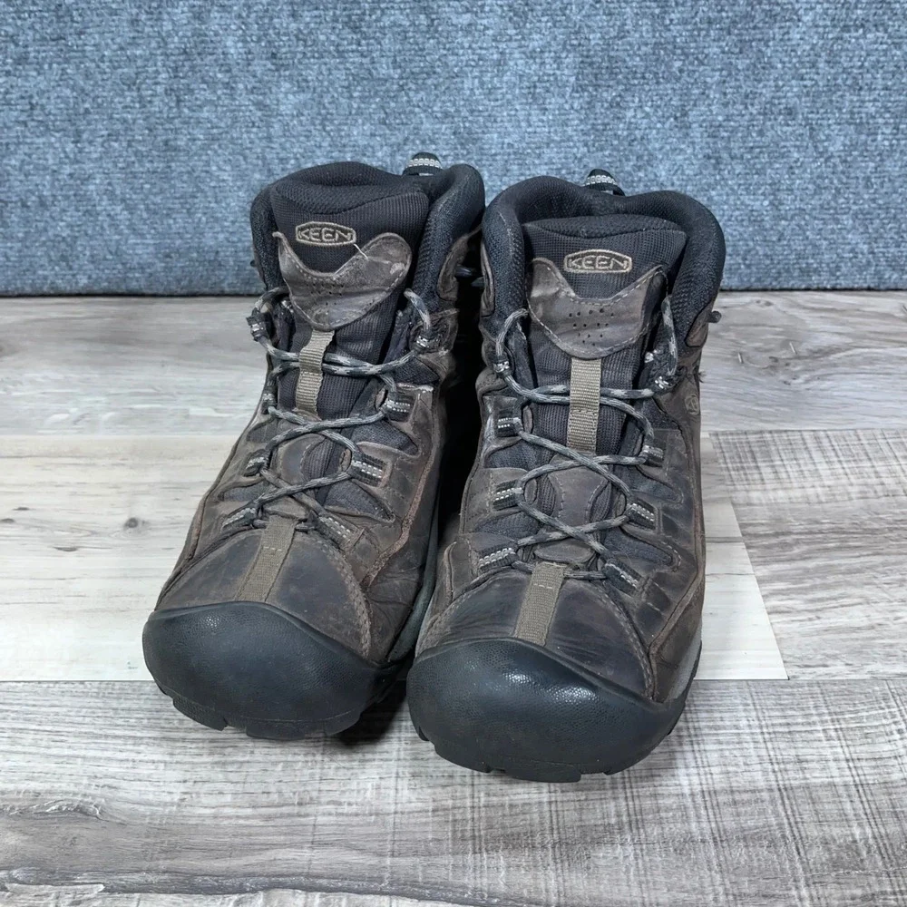 KEEN Targhee II Mid Waterproof Hiking Boots Mens 11 Wide Leather Brown